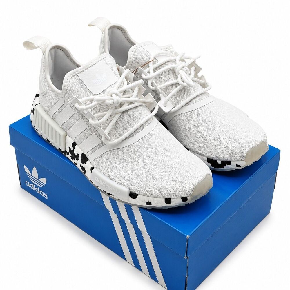 adidas Originals NMD_R1 GZ4307 White Black Boost Sneakers Men’s Size 8.5 - Picture 8 of 8